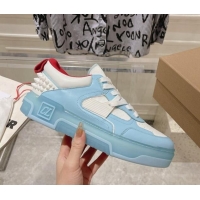 Low Price Christian Louboutin Astroloubi Sneakers in Calf Leather Light Blue/White 105085