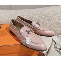 Purchase Hermes Paris Loafers in Calfskin Light Pink 104053