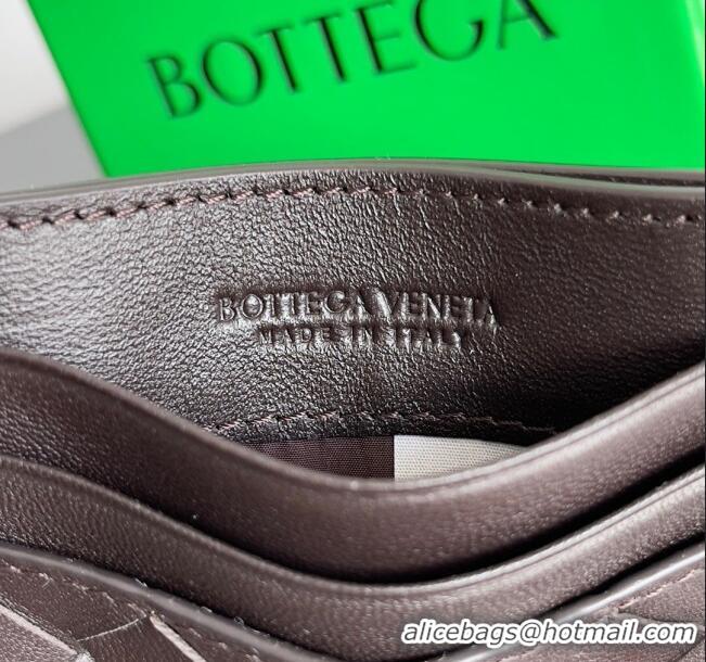 Good Quality Bottega Veneta Intrecciato Credit Card Case 749449 Chocolate 2024
