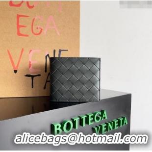 Top Quality Bottega Veneta Intrecciato Leather Bi-Fold Wallet 63334 Deep Grey 2024