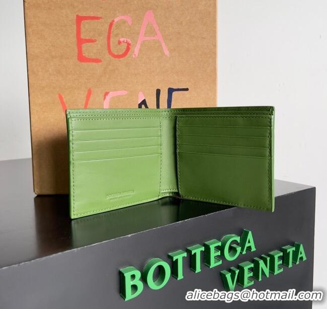 Popular Style Bottega Veneta Intrecciato Leather Bi-Fold Wallet 63334 Green 2024