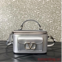 New Fashion VALENTINO Mini LOCO calfskin box bag HT098 Silver