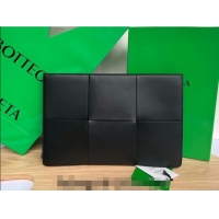 New Style Bottega Veneta Arco Document Case Pouch in Intrecciato Leather 680169 Black 2024