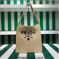 Promotional Prada Raffia-Like Crochet Tote bag 1BC182 Beige 2023