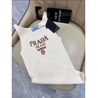 ​Best Price Prada Silk Tank Top With Logo PA8948 Ivory