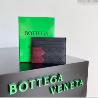 Luxurious Best Bottega Veneta Intrecciato Credit Card Case 749449 Burgundy/Black 2024