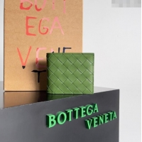 Popular Style Bottega Veneta Intrecciato Leather Bi-Fold Wallet 63334 Green 2024