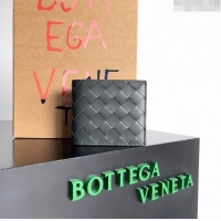 Traditional Specials Bottega Veneta Intrecciato Leather Bi-Fold Wallet 63334 Dark Grey 2024