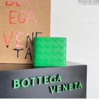 Unique Grade Bottega Veneta Intrecciato Leather Bi-Fold Wallet 63334 Parakeet Green 2024