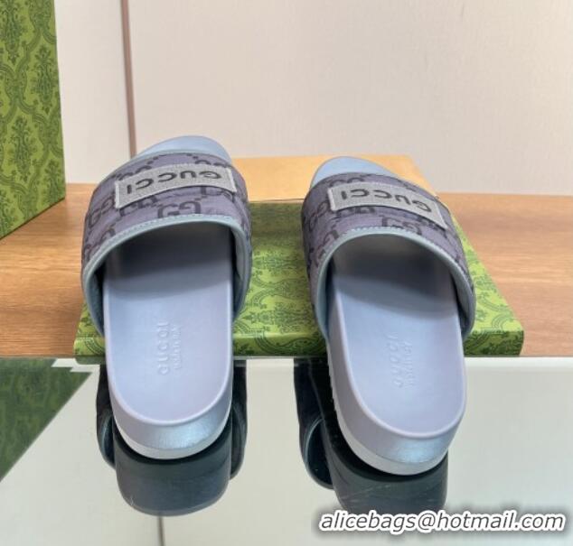Sumptuous Gucci GG Flat Slide Sandals Grey 0127035