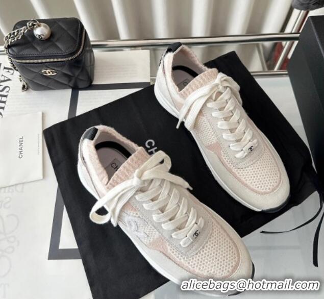 Best Product Chanel Knit Sneakers Pink 0126071 