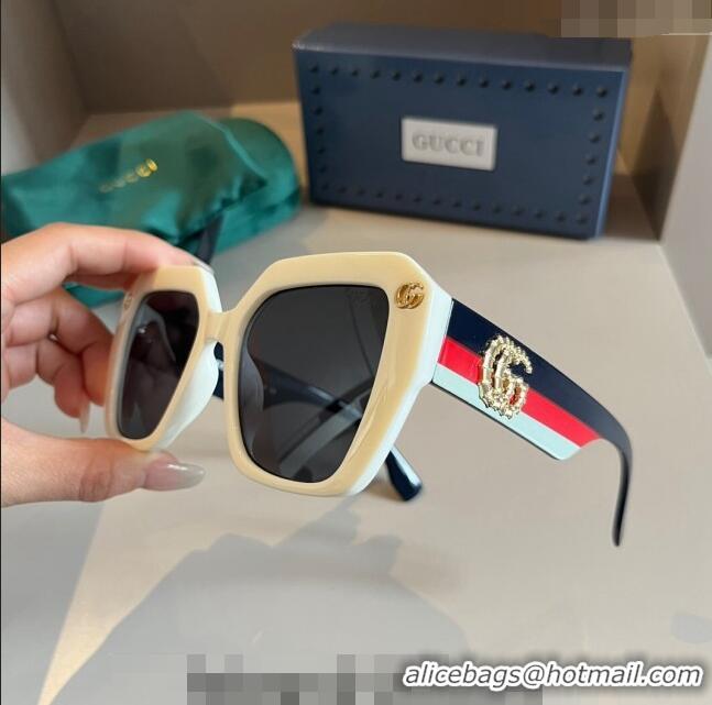 Top Quality Gucci Sunglasses with GG Web 0305 White 2024