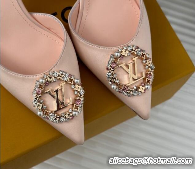 Most Popular Louis Vuitton Met Slignback Pumps 7cm in Satin Light Pink 0226136