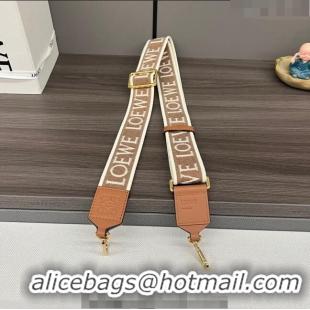 Super Quality Loewe Anagram strap in jacquard and calfskin 651935 Brown 2023