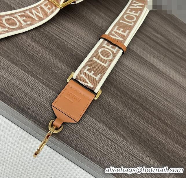 Super Quality Loewe Anagram strap in jacquard and calfskin 651935 Brown 2023