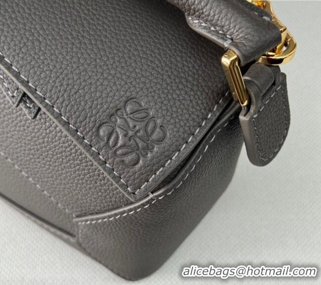 Super Quality Loewe Mini Puzzle Edge bag in Grained Calfskin 062312 Coffee Grey 2023