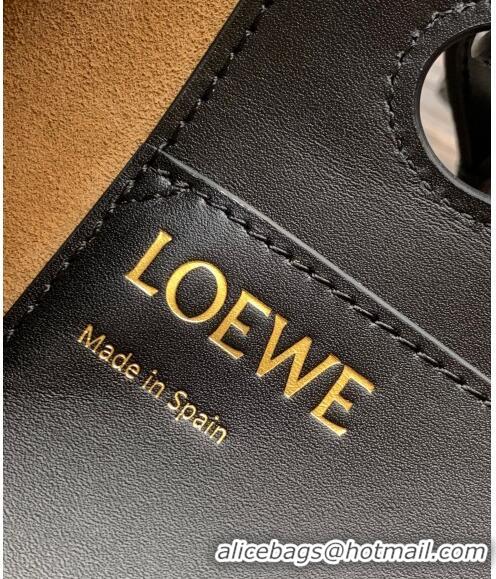 Well Crafted Loewe Small Anagram Tote bag in grained calfskin 9300 Black 2024