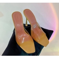 Best Price Amina Muaddi Alexa Glass Slide Sandals 11cm in PVC Yellow 228039
