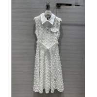 Top Grade Prada Dress with Belt P11014 White 2024