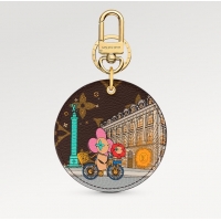 Discount Lous Vuitton Monogram Canvas Illustre Xmas Paris Bag Charm And Key Holder Vivienne Holiday M00872 Pink