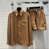 Market Sells Louis Vuitton Shirt and Shorts LV022322 Brown 2024