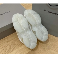 Good Quality Balenciaga Triple S Clear Sole Trainers Sneakers in Leather and Mesh White /Silver 223012