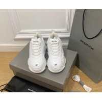 Good Looking Balenciaga Triple S Trainers Sneakers in Calf Leather White 0223042
