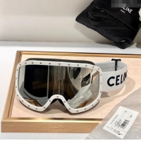 Best Price Celine Ski Mask in Plastic with Metal Studs & Mirror Lenses CE2902 White 2023