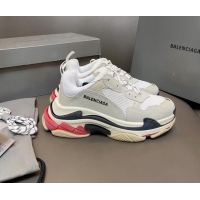 Best Price Balenciaga Triple S Trainers Sneakers in Leather and Mesh Black/Red 0223071