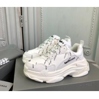 Popular Style Balenciaga Triple S Trainers Sneakers in Calf Leather Signature/White 0223081