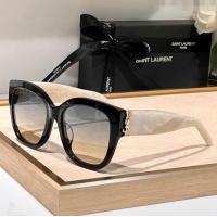 Luxury New Saint Laurent Sunglasses SL M95 Black/White 2023