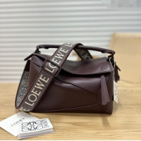 Grade Design Loewe Small Puzzle Bag in Satin Calfskin 9001L Burgundy 2023 TOP
