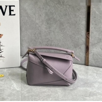 Super Quality Loewe Mini Puzzle bag in Classic Calfskin 0202 Taro Purple 2024