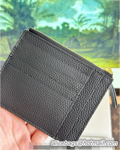 Best Price Loewe Large Coin Card Holder in Soft Grained Leather 0402 Black 2024
