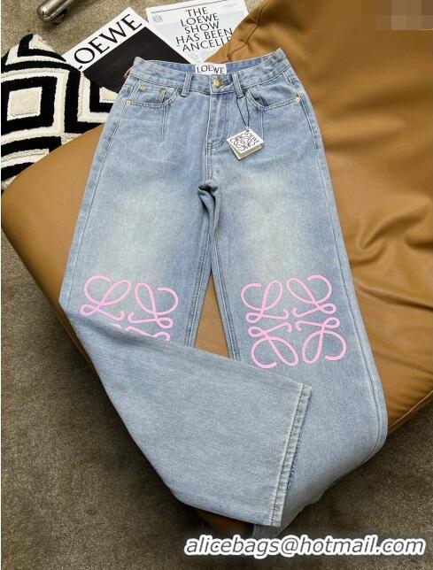Famous Brand Loewe Denim Jeans L040312 Blue/Pink 2024