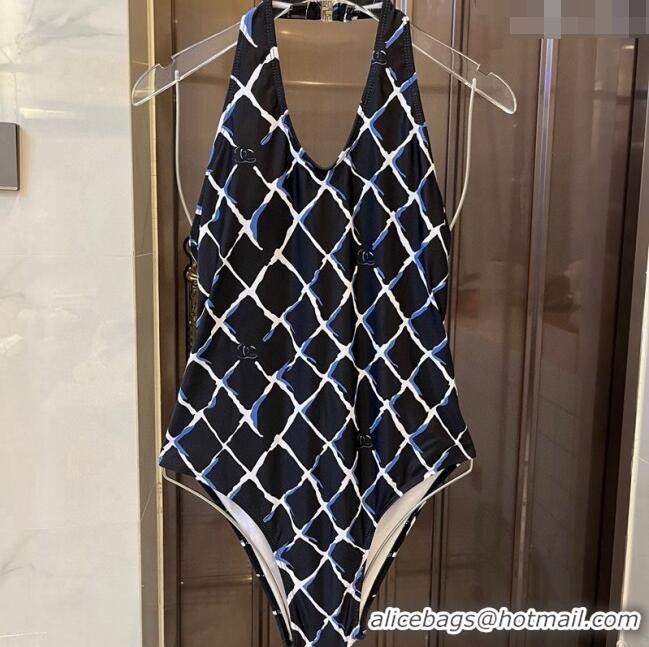 ​Buy Inexpensive Chanel Quilted Swimwear 0306 Black/Blue/White 2024