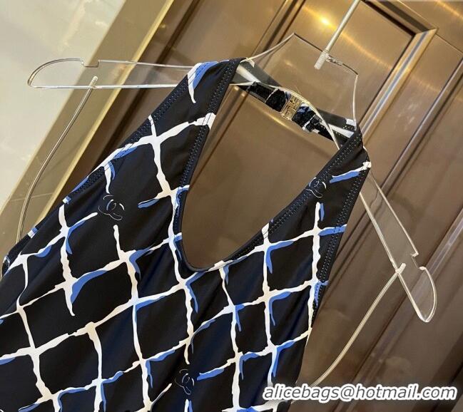 ​Buy Inexpensive Chanel Quilted Swimwear 0306 Black/Blue/White 2024