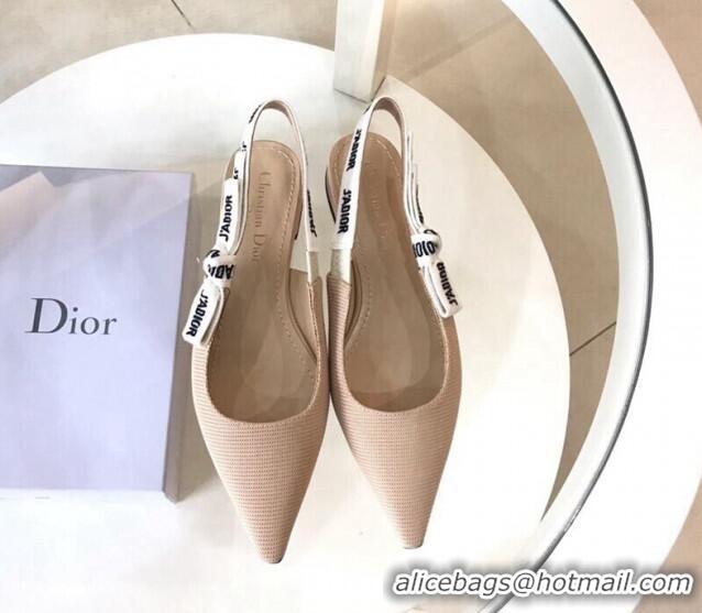 Good Product Dior J'Adior Slingback 6.5 cm Pumps/Ballet Flat in Knit Fabric Nude 325152