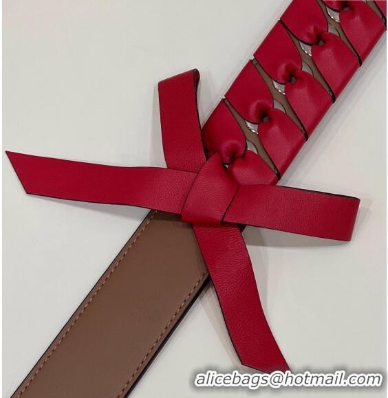 Grade Promotional Fendi Strap You Shoulder Strap with Bow 890 Red 90cm 2024