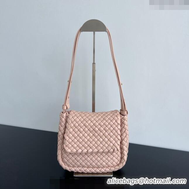 Top Quality Bottega Veneta Mini Cobble Shoulder Bag in Padded Intrecciato Leather 762711 Lotus Pink 2024