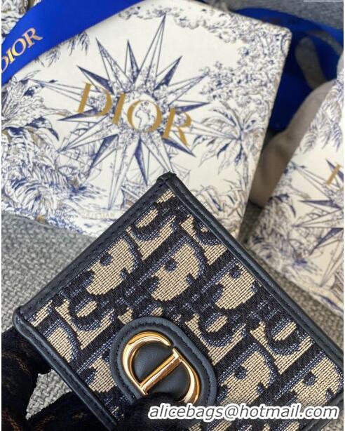 Good Product Dior CD Card Holder in Dior Oblique Jacquard CD1115 Black 2024