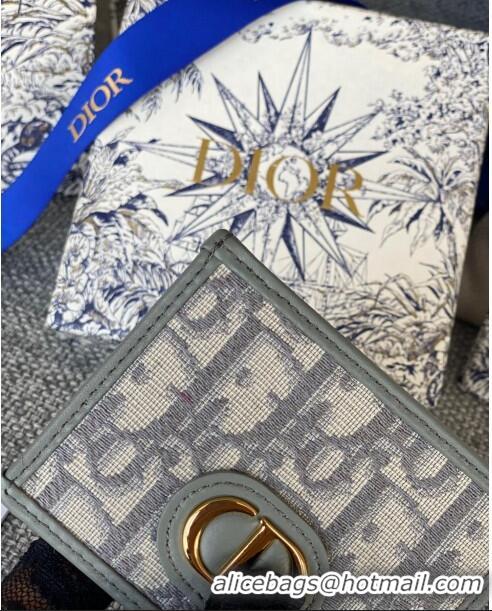 Super Quality Dior CD Card Holder in Dior Oblique Jacquard CD1115 Gray 2024