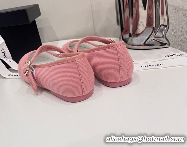 Best Product Chanel Cotton & Silk Mary Janes G45503 Pink 041705