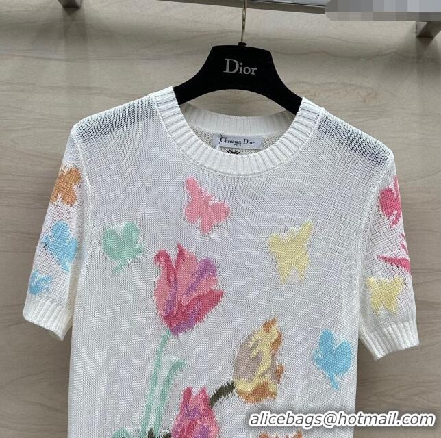 Pretty Style Dior Knit Short-sleeved Sweater D043003 White 2024