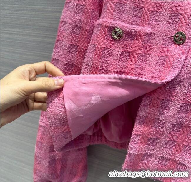 Luxury Discount Chanel Tweed Jacket CH043036 Pink 2024