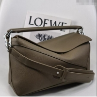 Super Quality Loewe Puzzle Medium Bag in Litchi-Grained Calfskin 3002B Winter Brown 2024