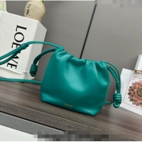 Promotional Loewe Mini Flamenco Purse bag in mellow nappa lambskin 262333 Emerald Green 2024