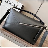 Reasonable Price Loewe Large Puzzle Bag in Grained Calfskin L2107 Black 2024
