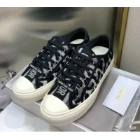Best Grade Dior Walk'n'Dior Sneakers in Embroidered Cotton Silver/Black 226021