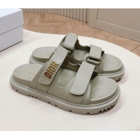 Popular Style Dior Dioract Slide Sandals in Calfskin Grey 226075